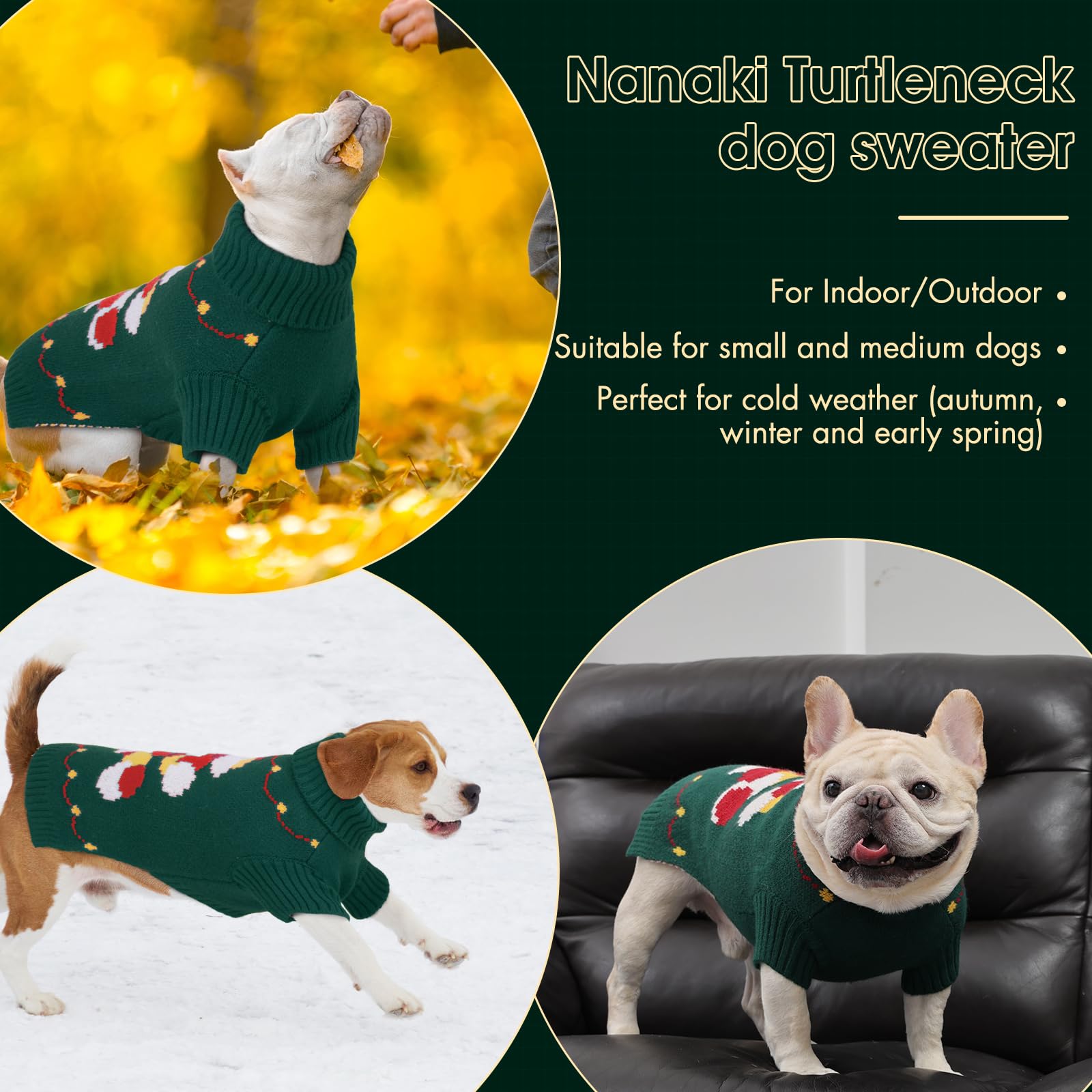 Nanaki dachshund sweater closeup demonstrates soft interior for chilly days