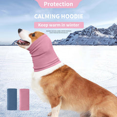 Nanaki dog calming hoodie ear wraps used as a grooming tool during drying and brushing