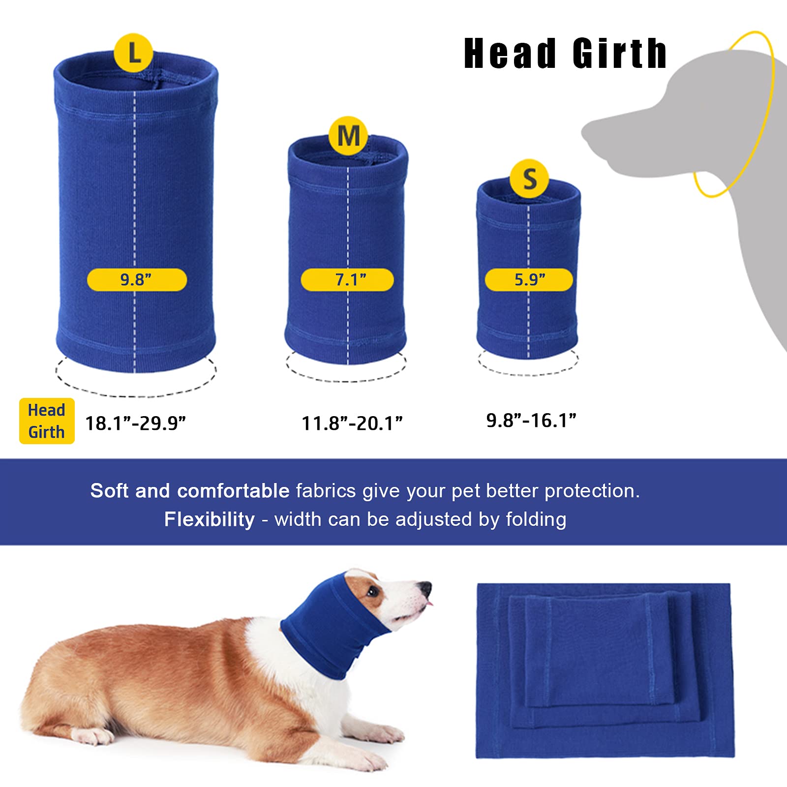 Nanaki dog calming hoodie during grooming sessions keeps head clean and paws calm