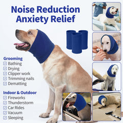 Nanaki dog calming hoodie side fit demonstrates adjustable wrap for different neck girths