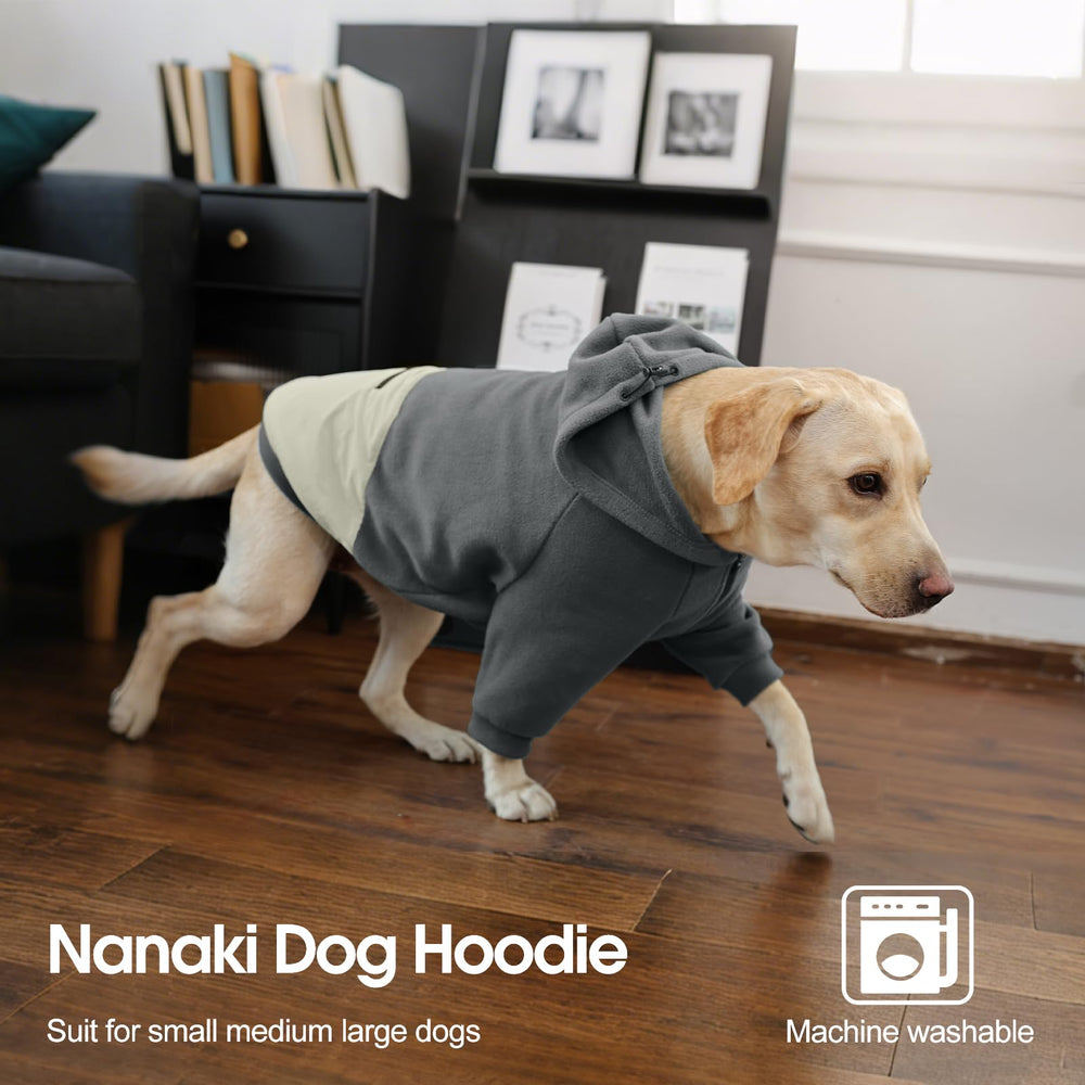 Nanaki dog hoodie-grey-view: showcases color and cozy texture for photos