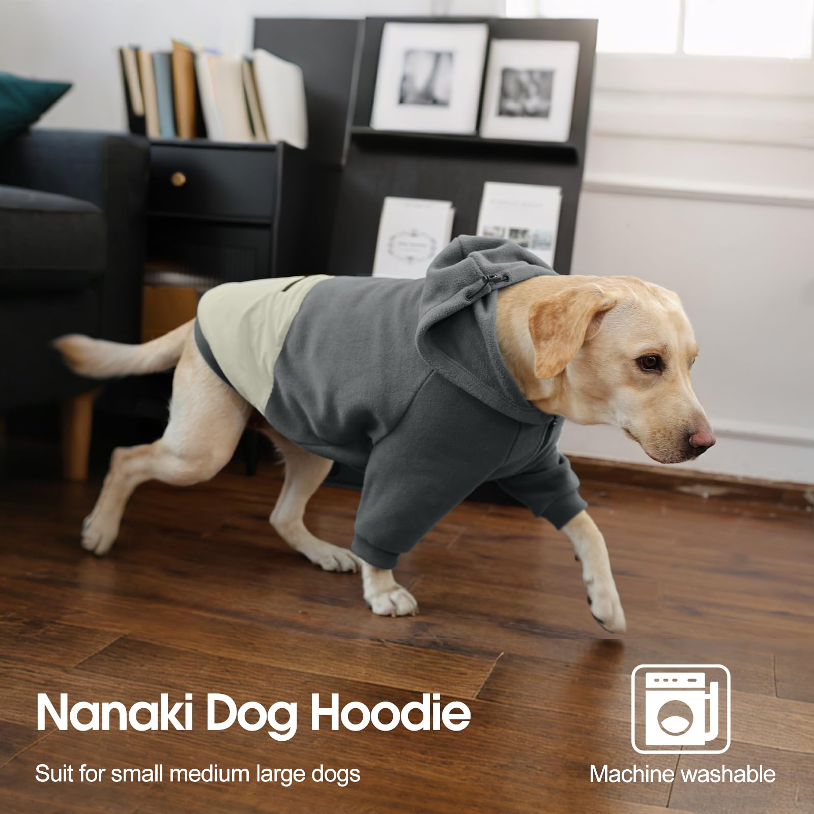 Nanaki dog hoodie grey XS care instruction guide for easy cleaning