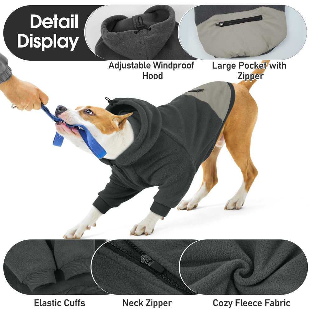 Nanaki dog hoodie grey XS size chart highlights seven sizes for perfect fit