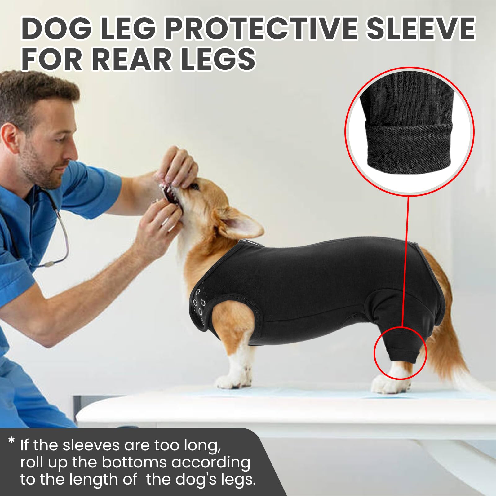 Nanaki dog recovery suit back zipper design for easy on/off
