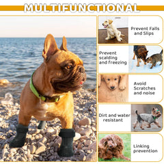 Nanaki large dog socks with adjustable strap to stay put during activity.
