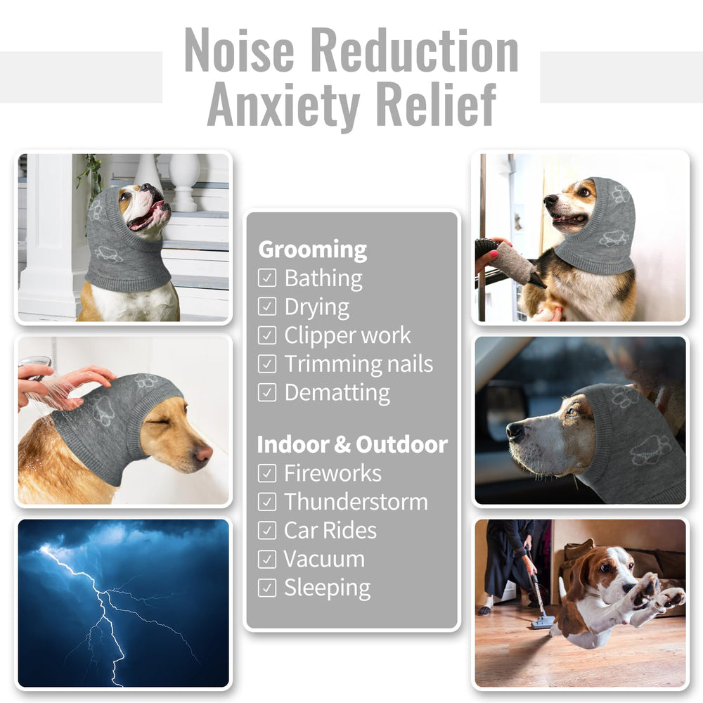 Nanaki ear wrap protects ears from loud noises during fireworks and thunderstorms.