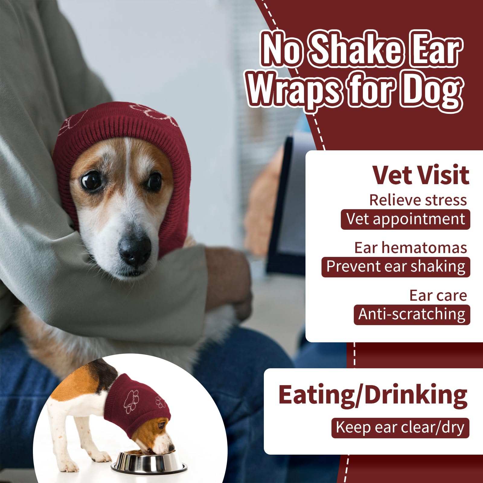 Nanaki protector orejas para hematomas en perro, soporte suave