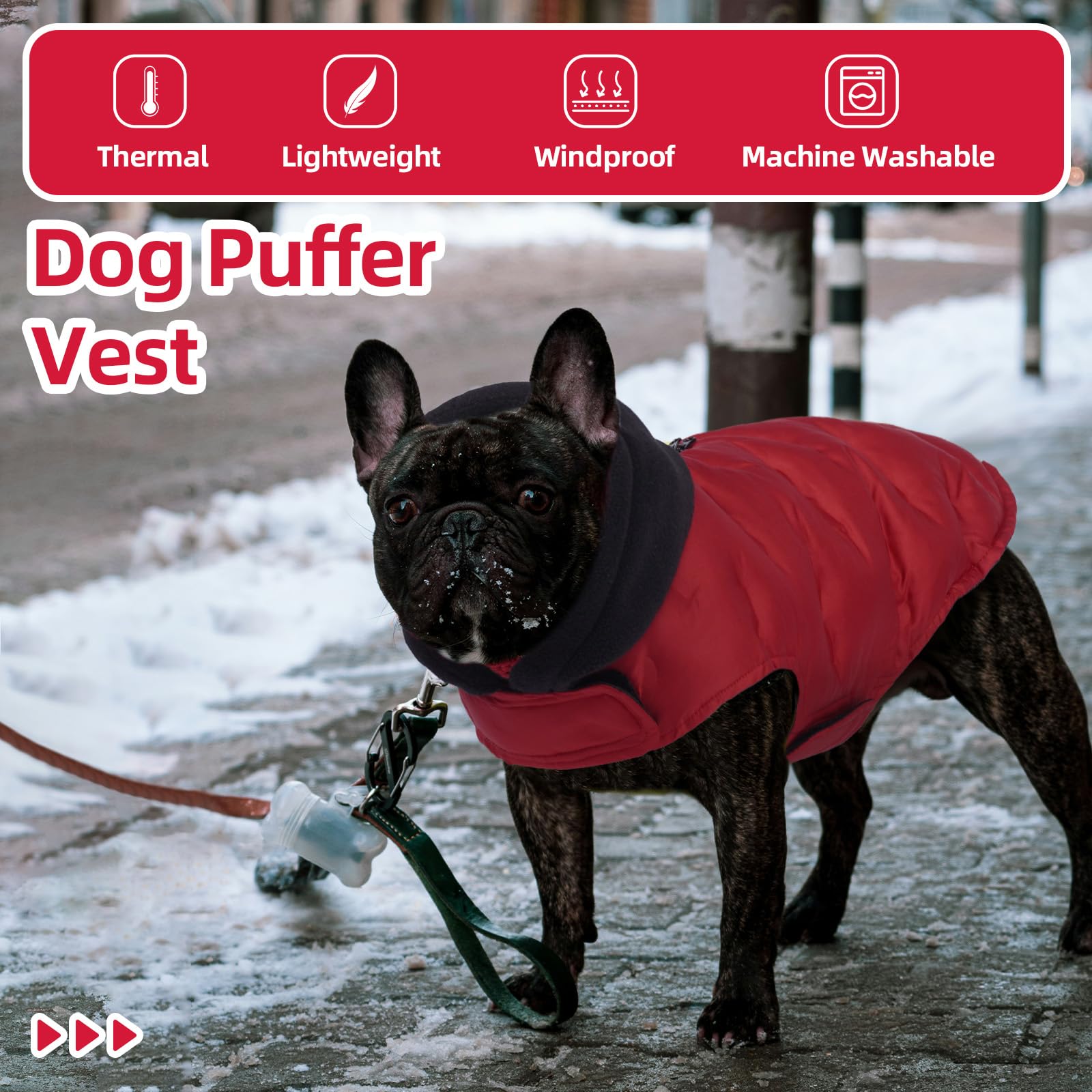 Nanaki coat with adjustable neck and belly for a snug fit