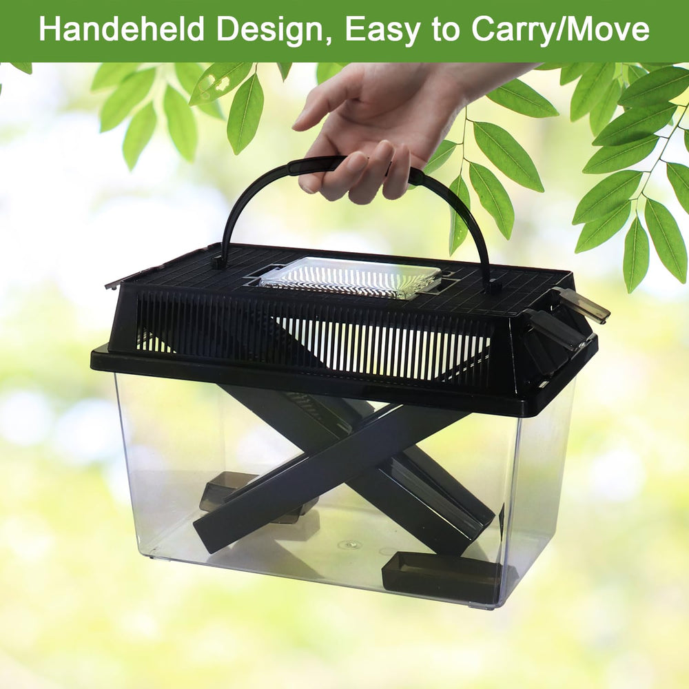 NANEEZOO Cricket Keeper high-transparency pen helps monitor insect activity.