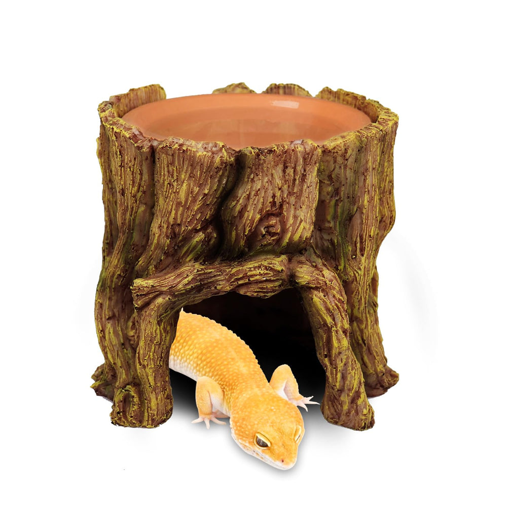 NANEEZOO Reptile Hide Cave front view highlights shelter and hydration-friendly design