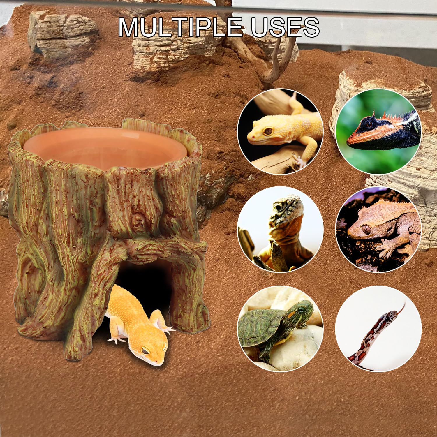 NANEEZOO Reptile Hide Cave natural-look design blends with terrarium decor