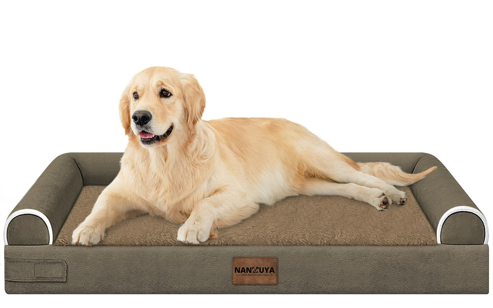 nanuya large dog bed orthopedic-egg-crate-foam provides even weight distribution for joint relief.