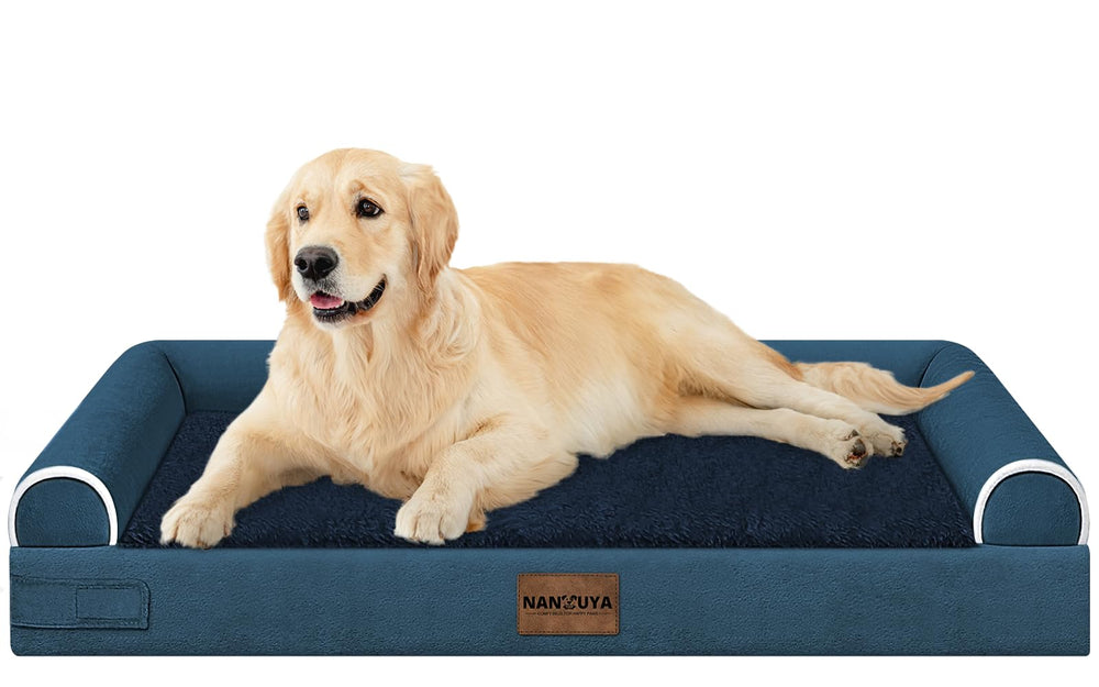 NANUYA large dog bed closeup shows orthopedic foam support for joints