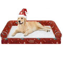 NANUYA large dog bed with orthopedic foam supports joints for better rest.