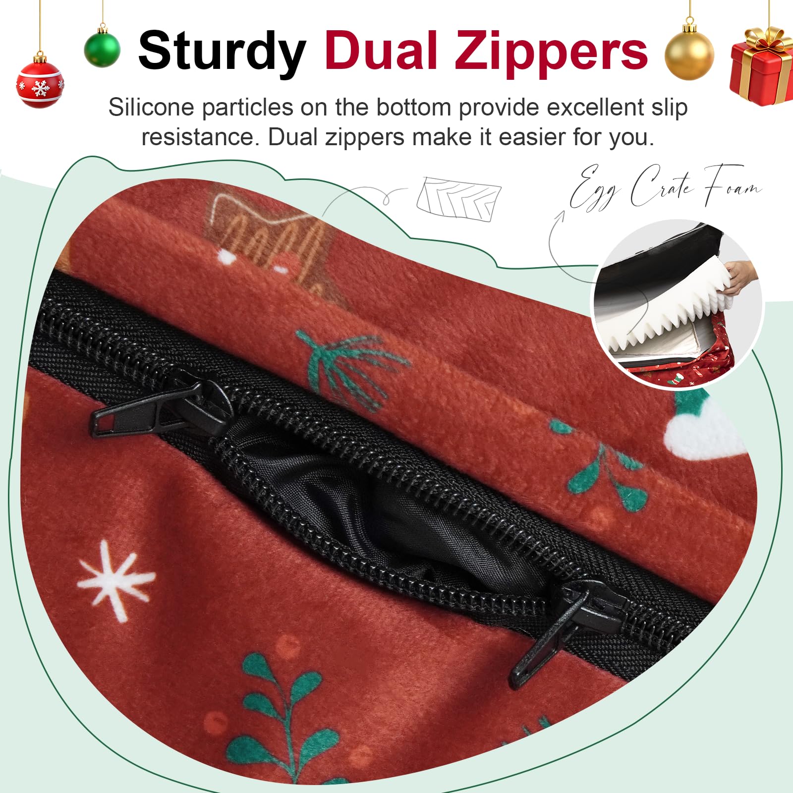 NANUYA removable cover with top and bottom zippers for easy cleaning.