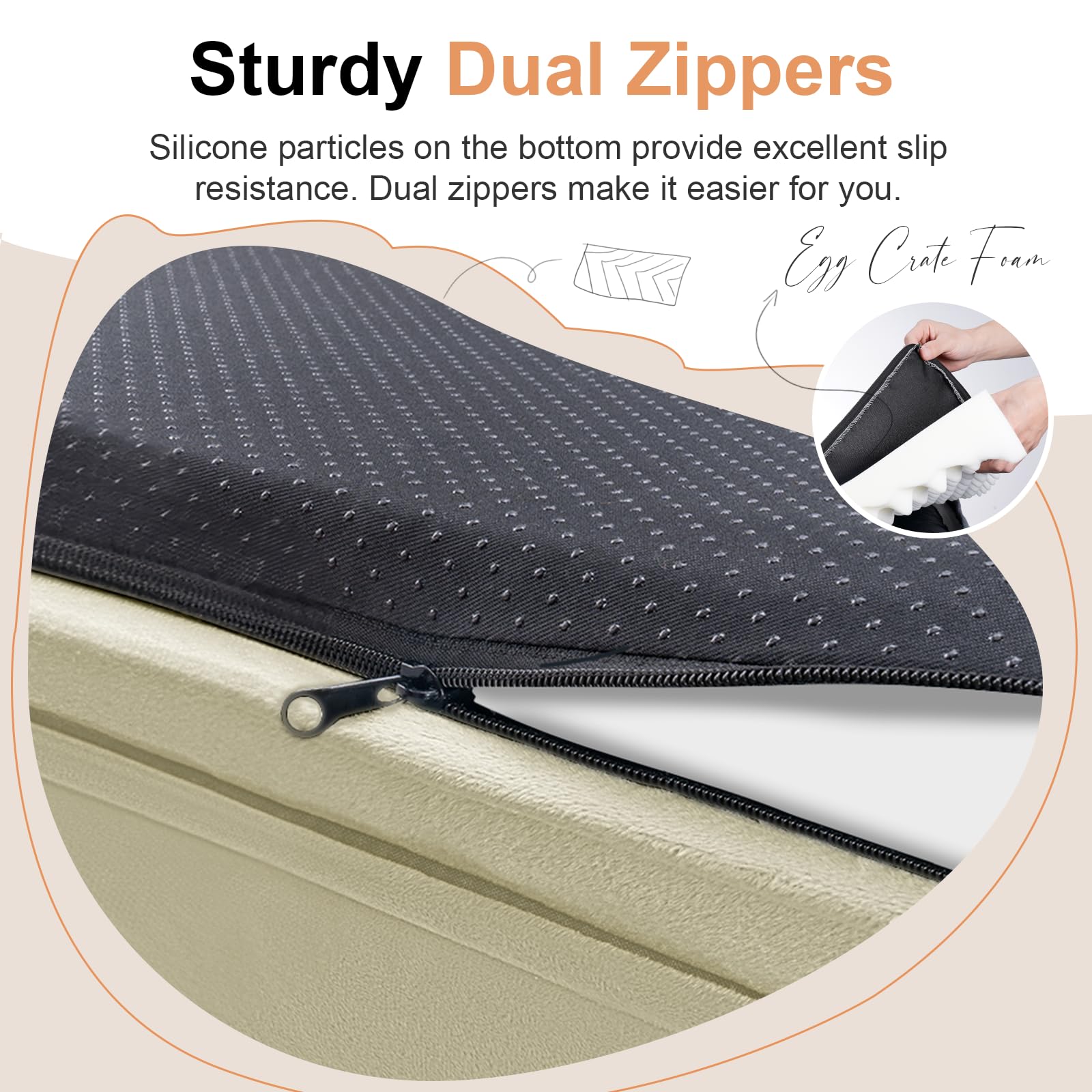 NANUYA removable cover with zippers for easy washing.