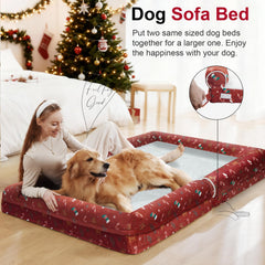 NANUYA dog bed 3-sided bolster for head and neck comfort.
