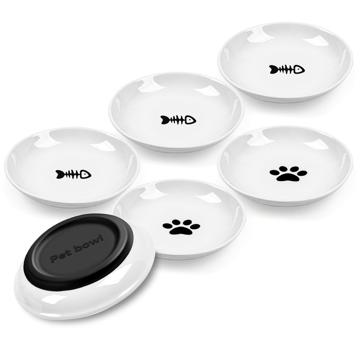 NAODONGLI cat bowls with an anti-slip silicone base prevent spills during feeding