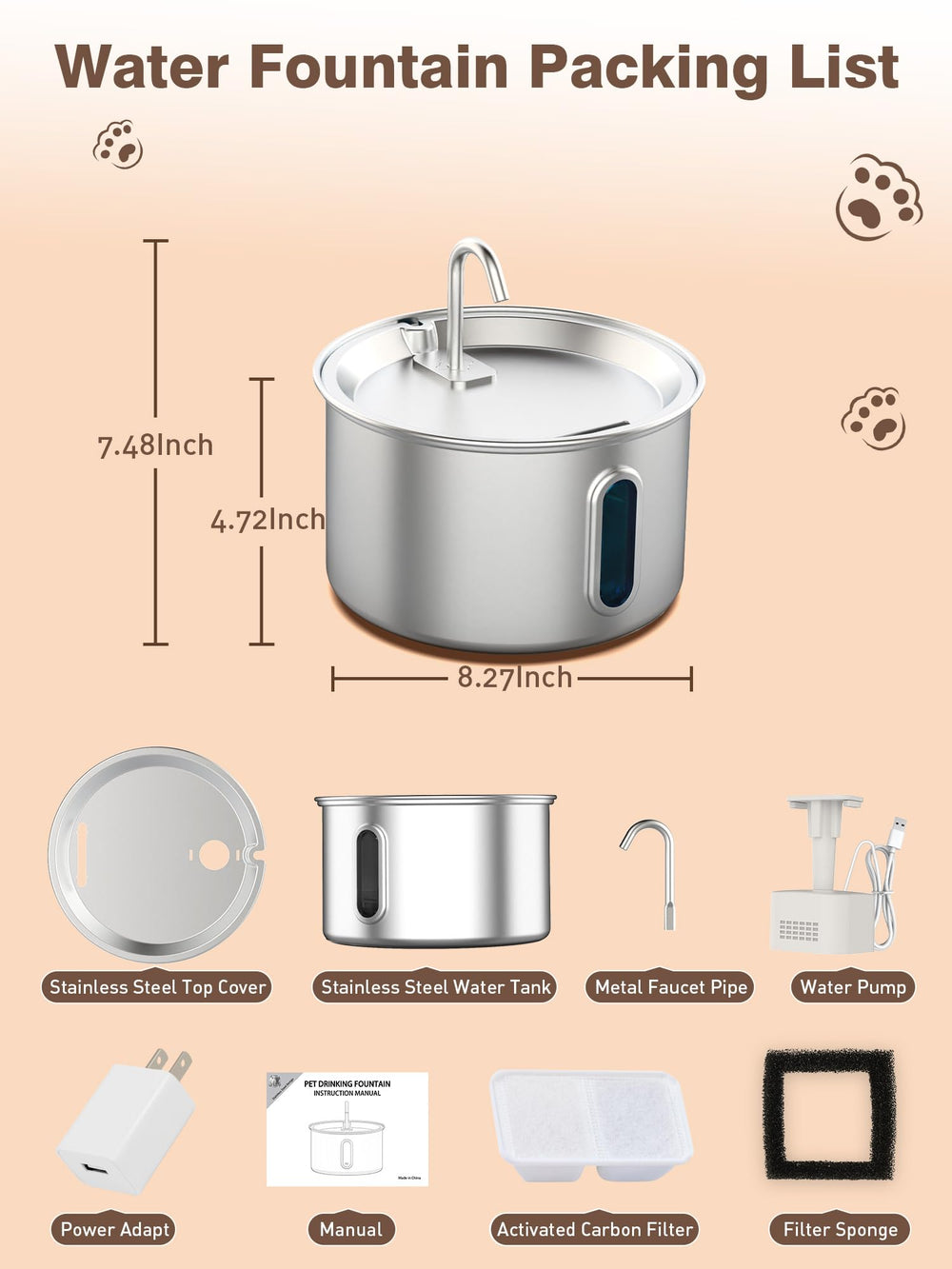 Nasebila packaging includes filters and power adapter for quick setup.