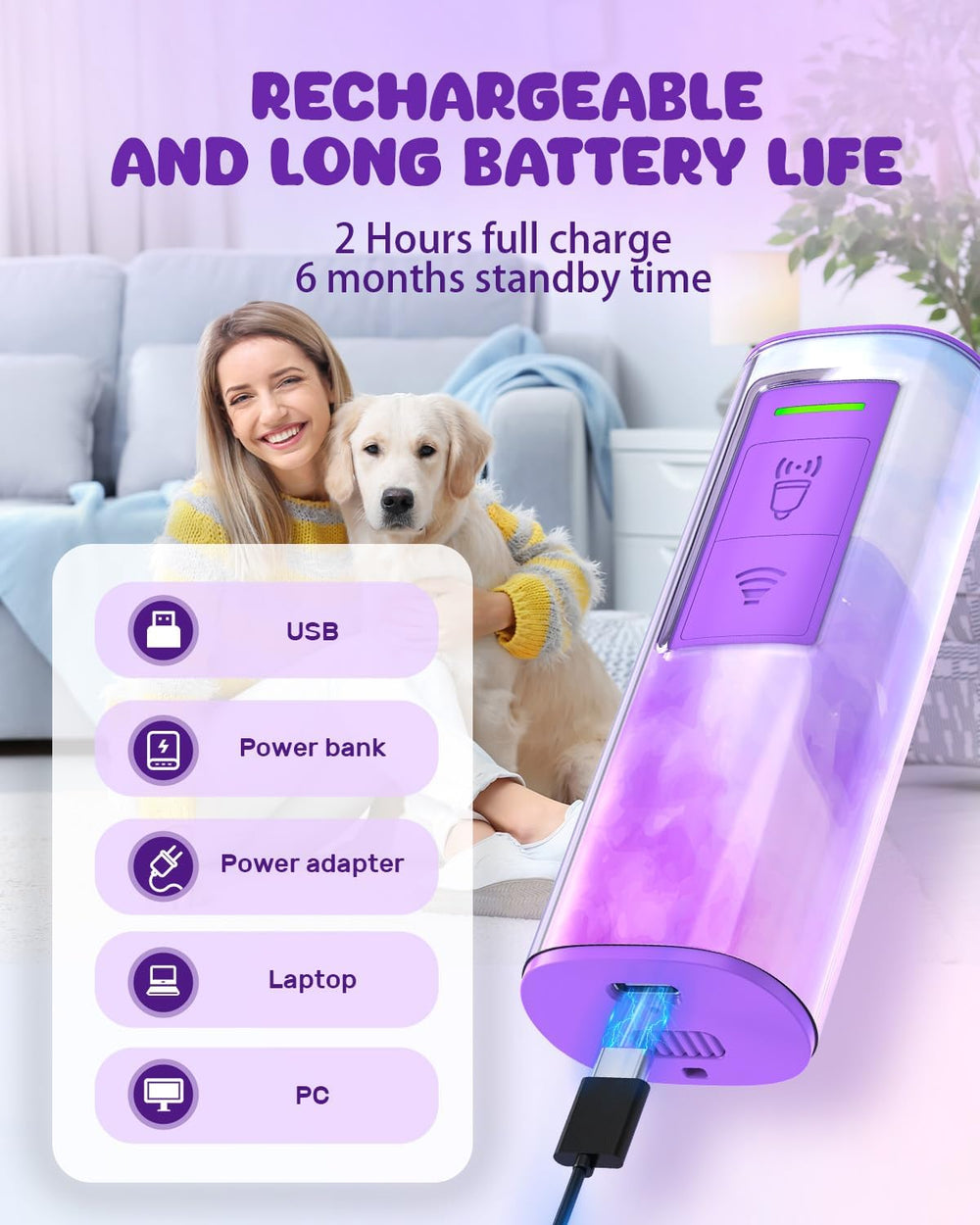 Nasebila dog bark deterrent fast charging keeps you prepared with quick power.