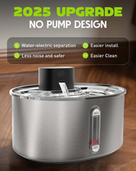 Nasebila stainless steel filtration system close-up emphasizes clean water quality.