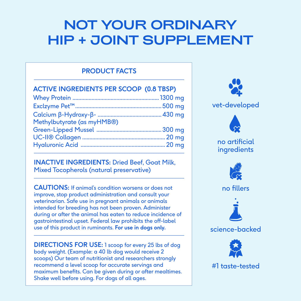 Native Pet Advanced Care UC-II collagen shown as key joint-support ingredient.