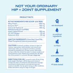 Native Pet Advanced Care UC-II collagen shown as key joint-support ingredient.