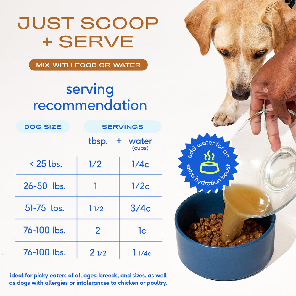 Native Pet bone broth powder packaging offers convenient daily servings