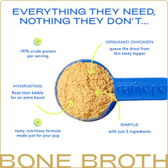 Native Pet bone broth powder scoop helps measure servings for consistent nourishment.