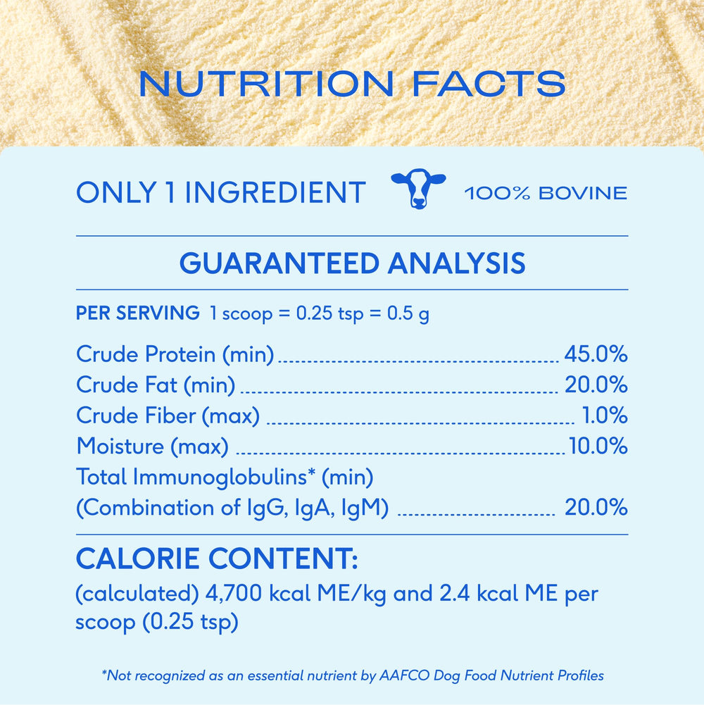 Native Pet Colostrum for Dogs vet-approved label closeup emphasizing trusted health support.
