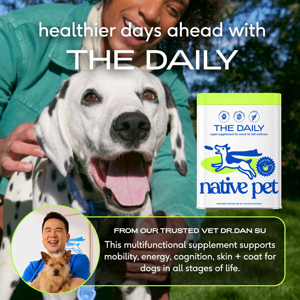 Antioxidant-rich Native Pet ingredients shown with immune support messaging.