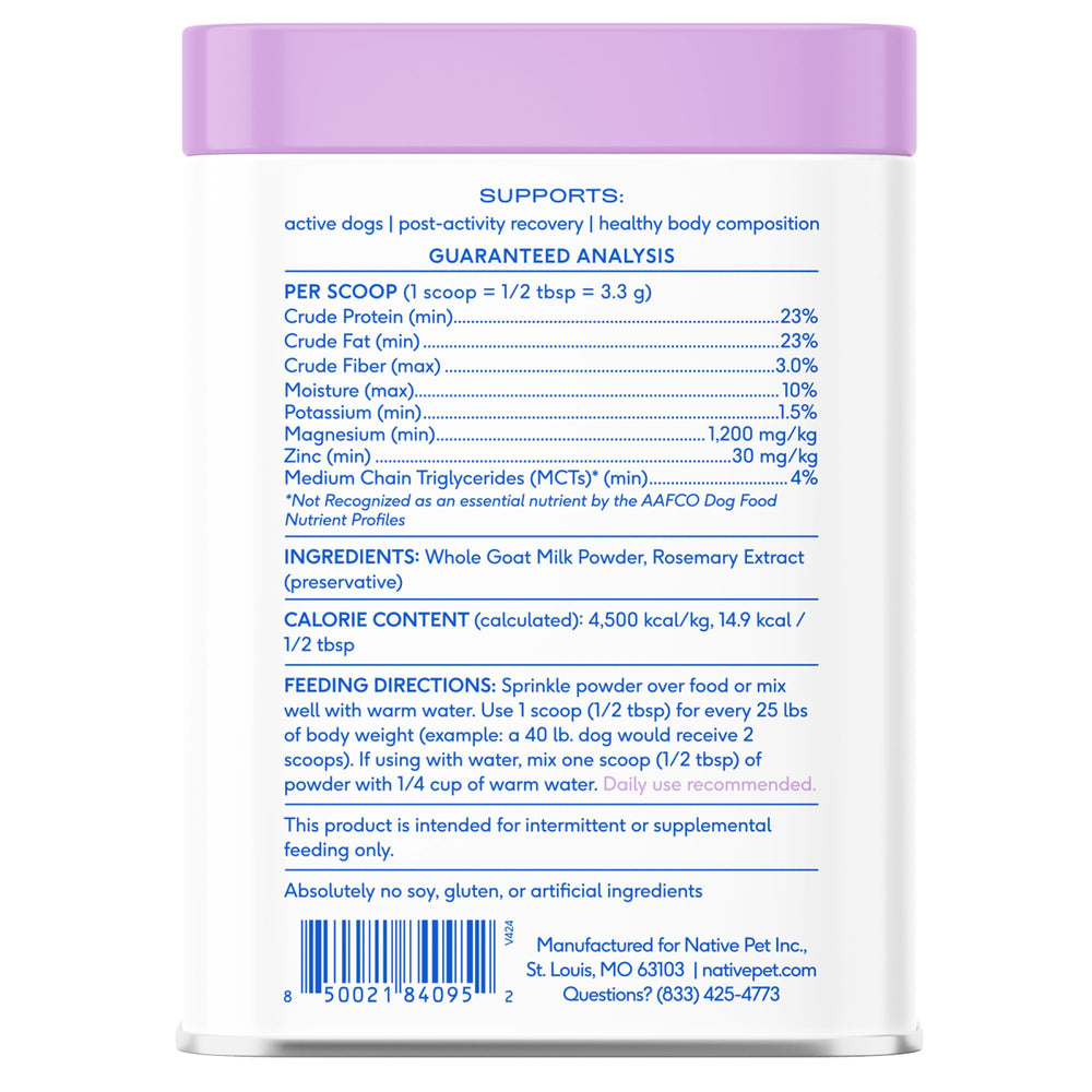 Native Pet Goat Milk hydration boost aids everyday feeding and picky eaters