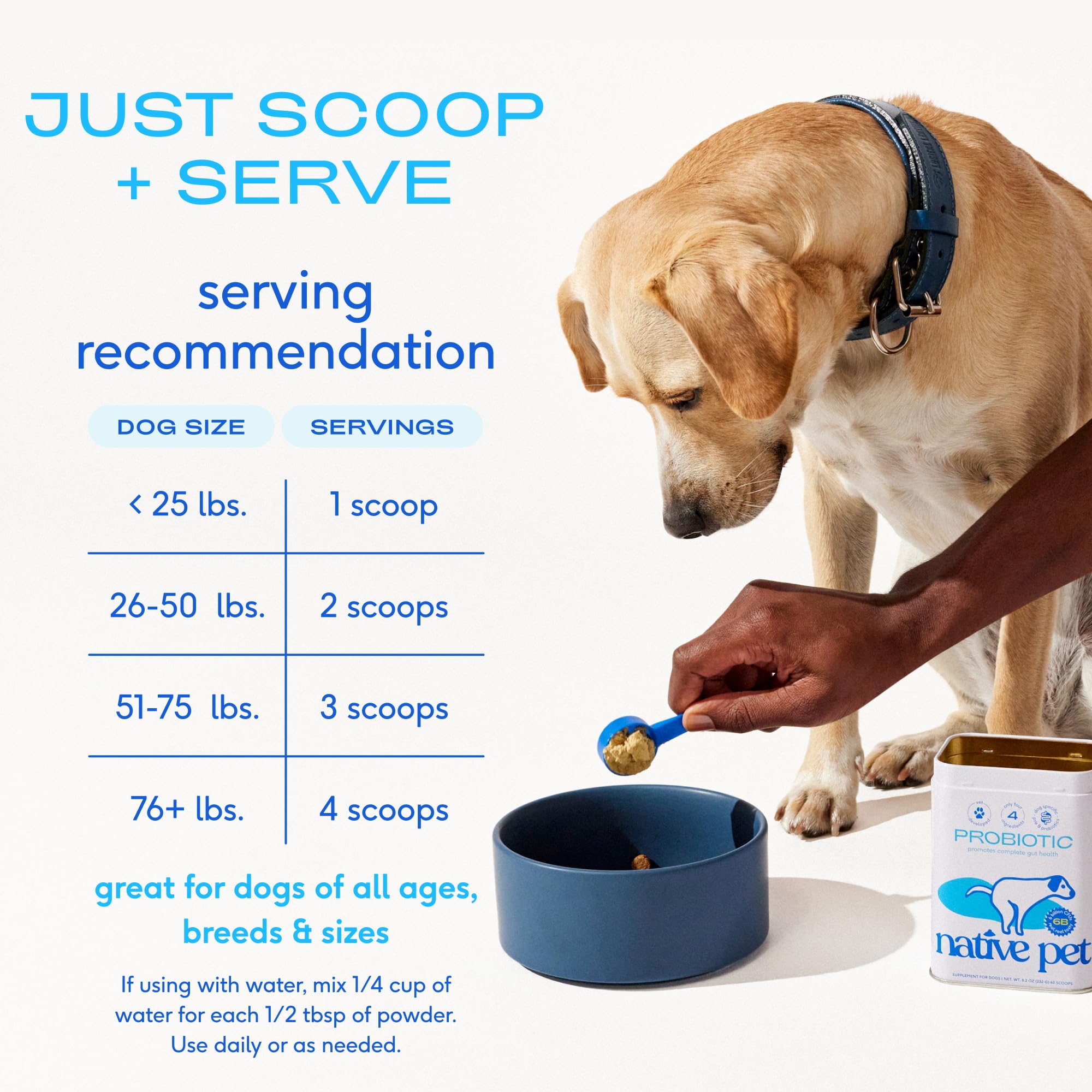 Native Pet Probiotics us-made badge image underscores USA-made quality.