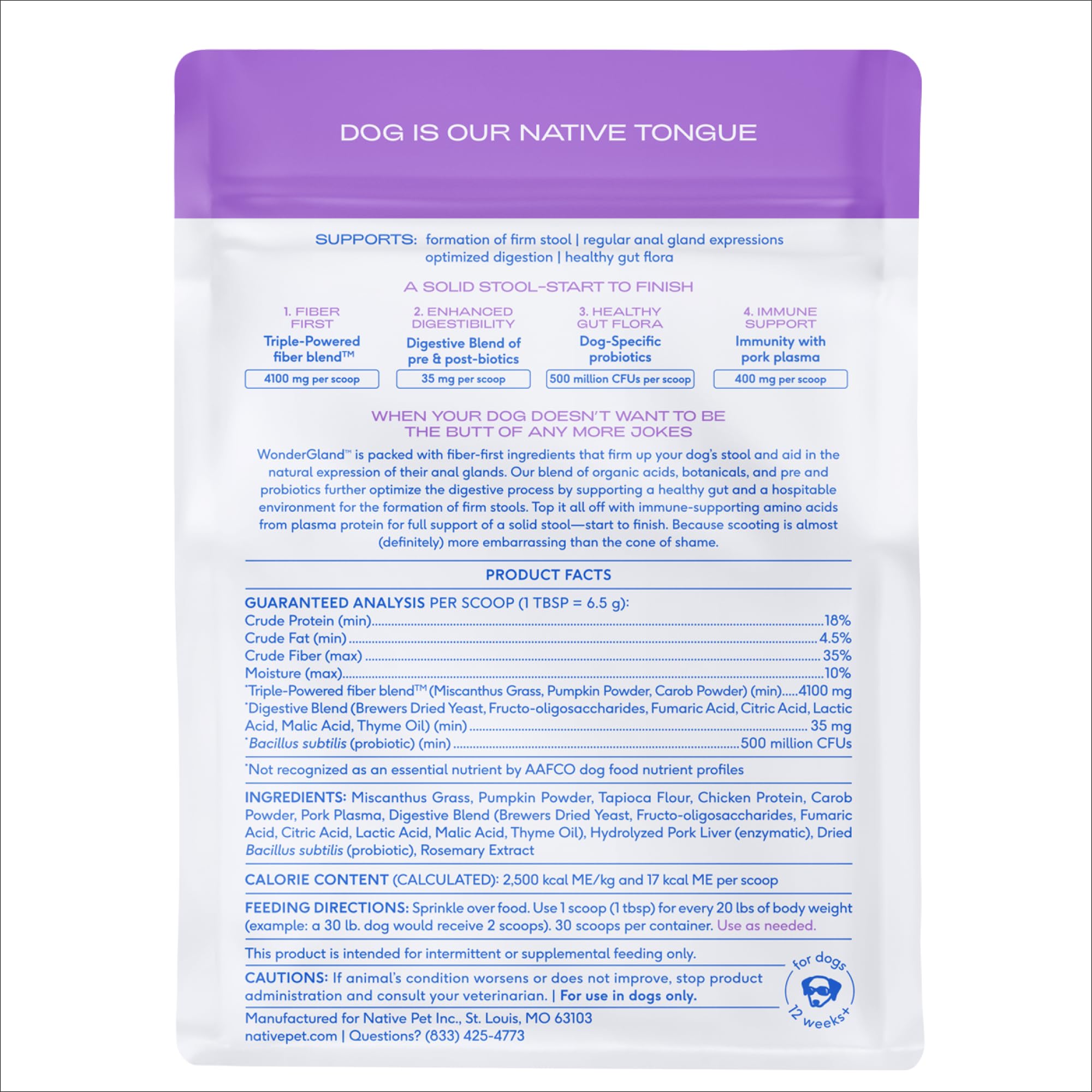 Native Pet WonderGland digestion chart graphic illustrating gut balance