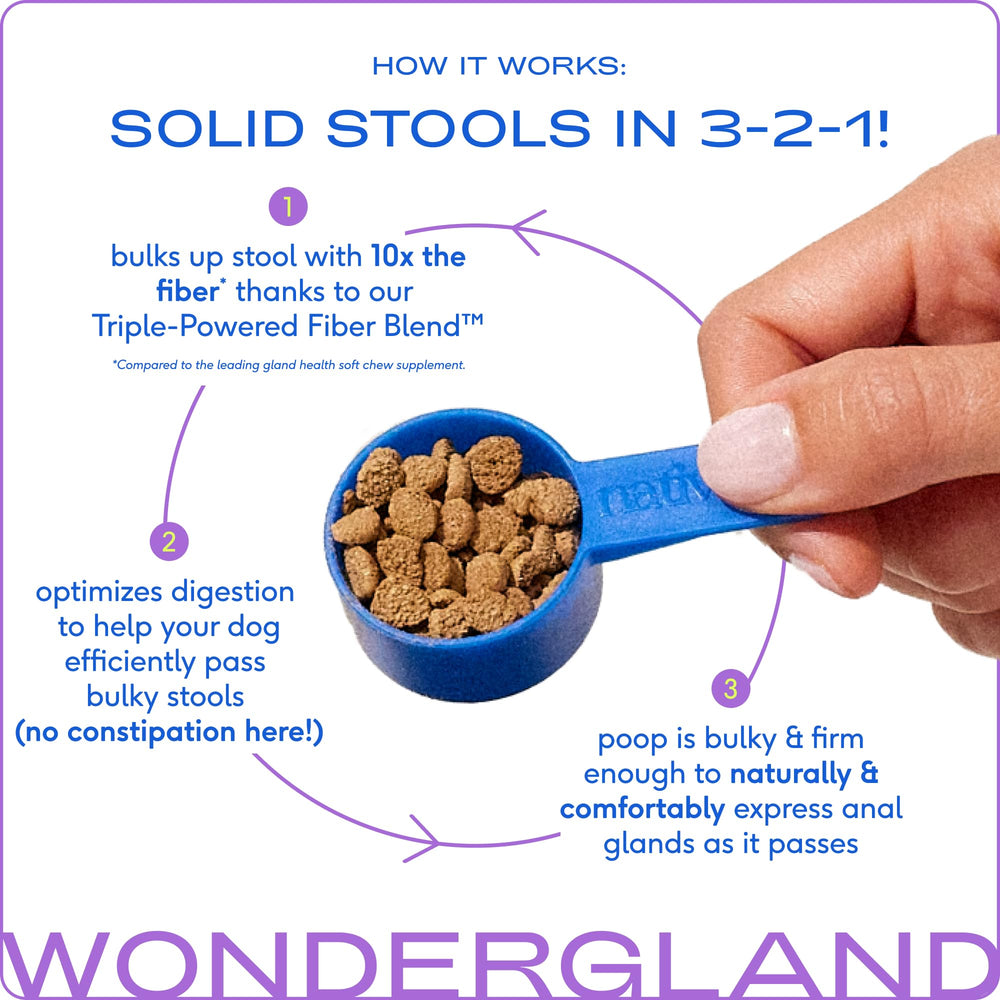 Native Pet WonderGland pellets on kibble highlighting simple daily use