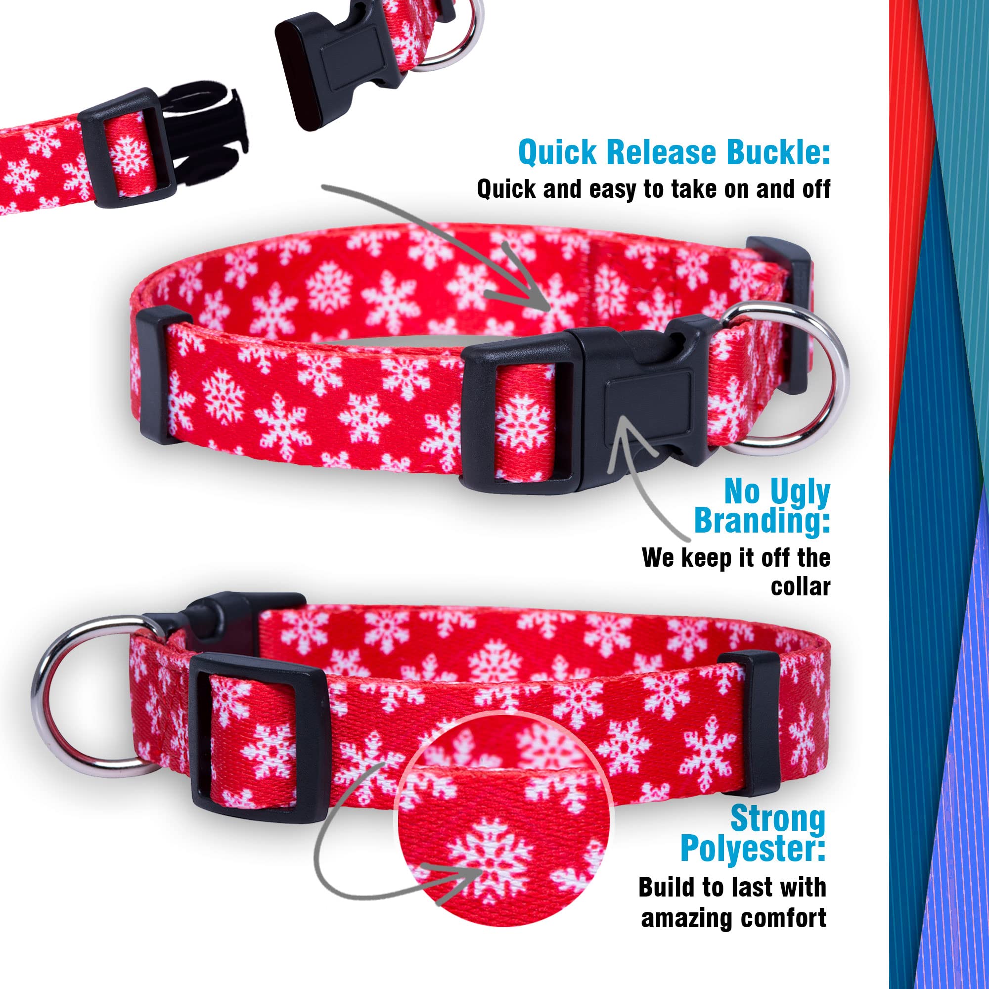 Native Pup candy cane collar; bright seasonal flair for festive photo ops and everyday wear