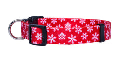 Native Pup reindeer collar; playful pattern ideal for winter walks and pet-friendly outings