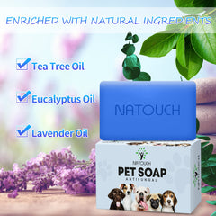 Natouch antifungal soap with lavender oil close-up highlighting calming scent