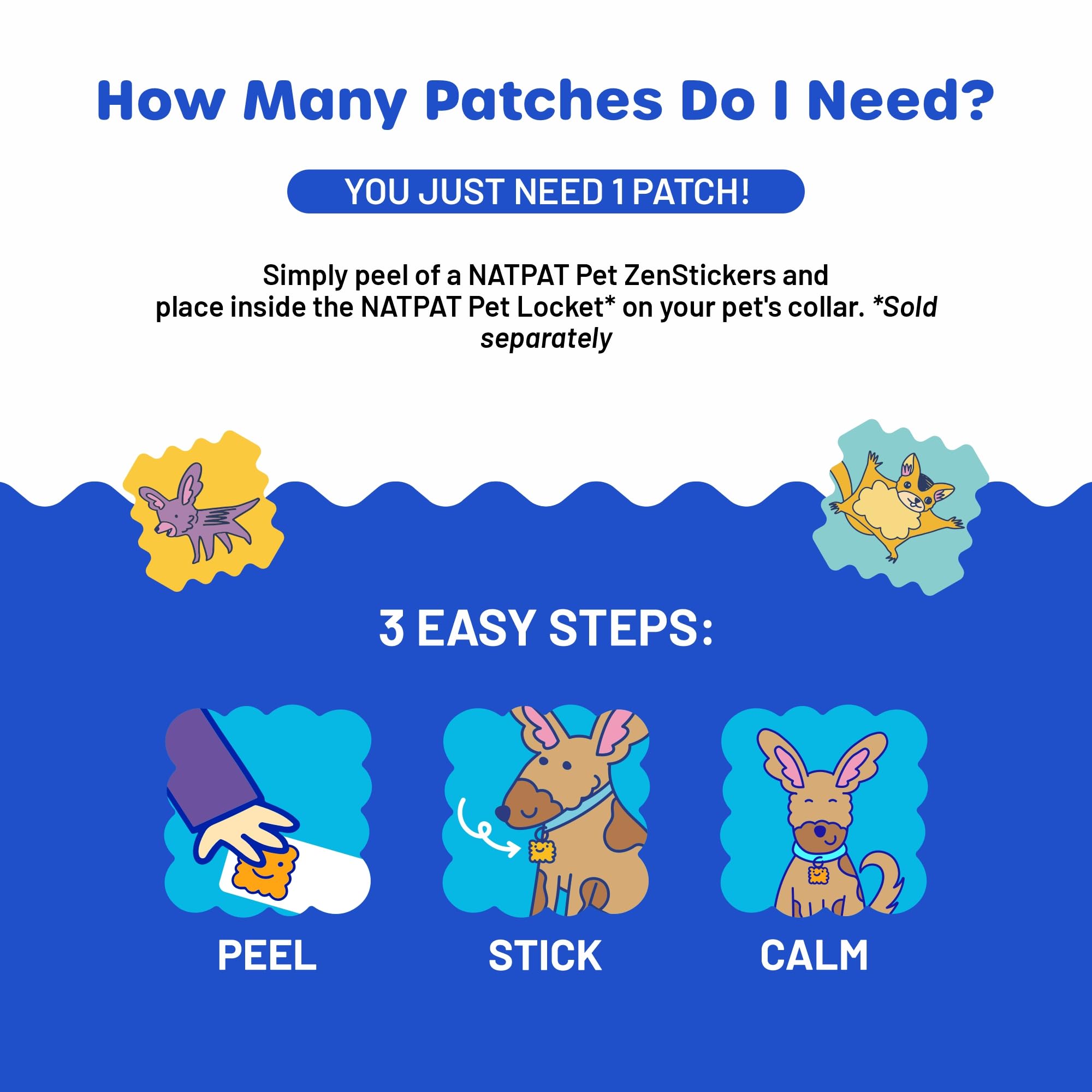 NATPAT Pet Zen Patches separation anxiety scene demonstrates use during alone time.