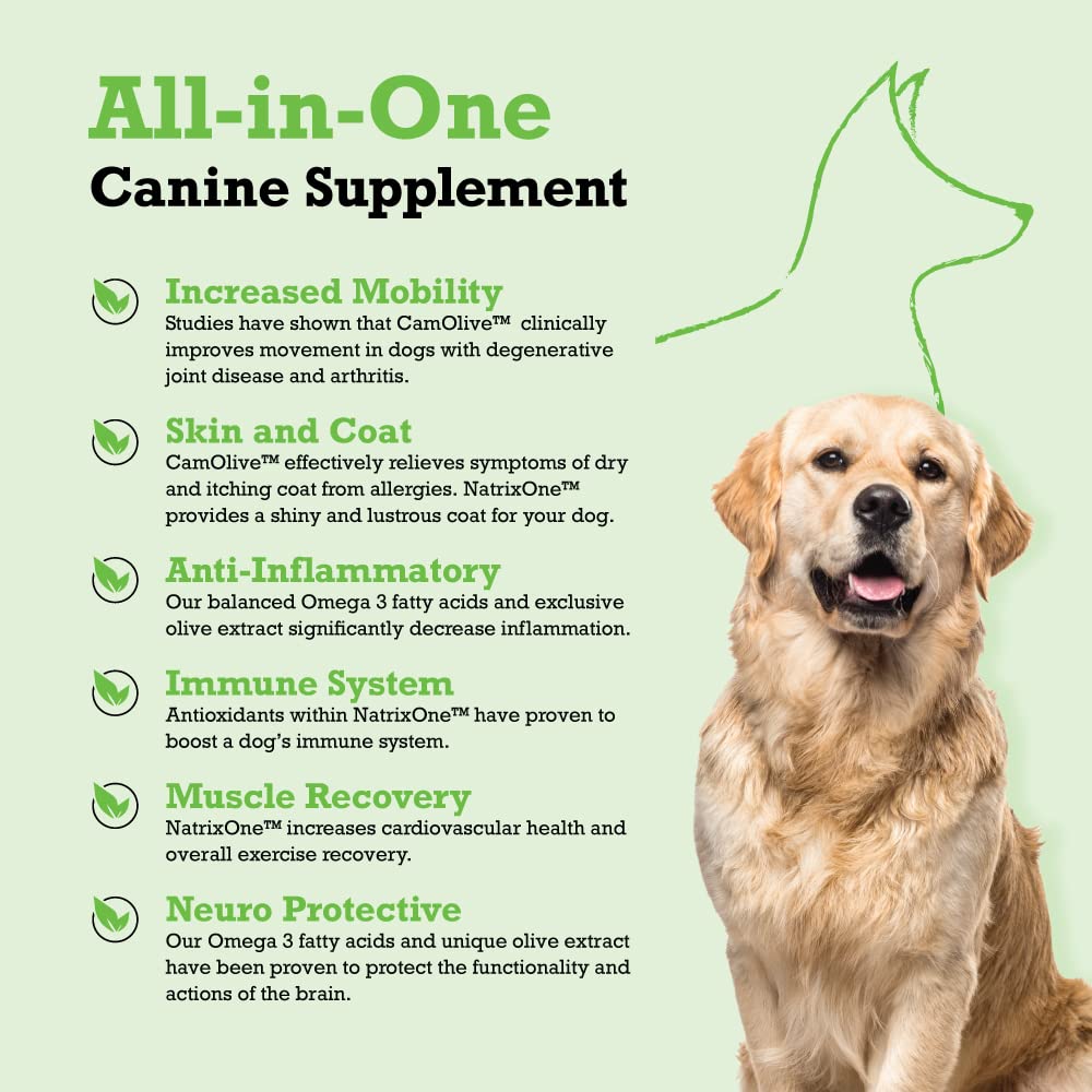 NatrixOne camelina oil for dogs dropper ready to mix into meals.