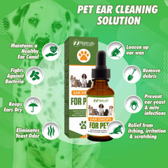 Natrulo ear cleaner dropper dispense shows easy, mess-free ear drops for pets