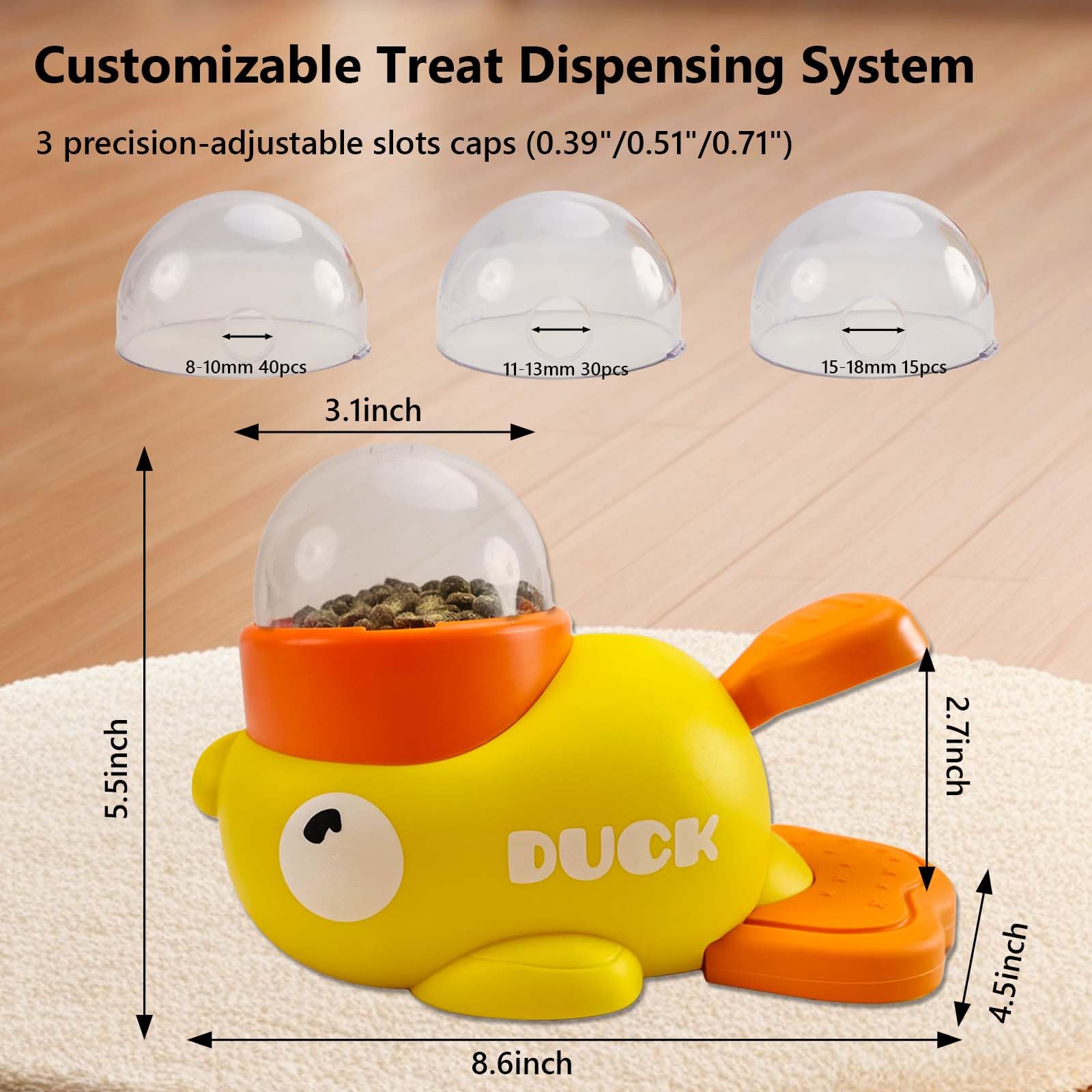 Naturael duck treat dispenser during playtime boosts mental engagement and promotes measured snacking.