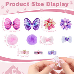 Naturahand dog hair bows flower pearl pink with pearl accents for special occasions
