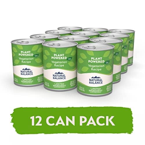 Natural Balance canned dog food closeup — simple, limited-ingredient formula for sensitive stomachs.