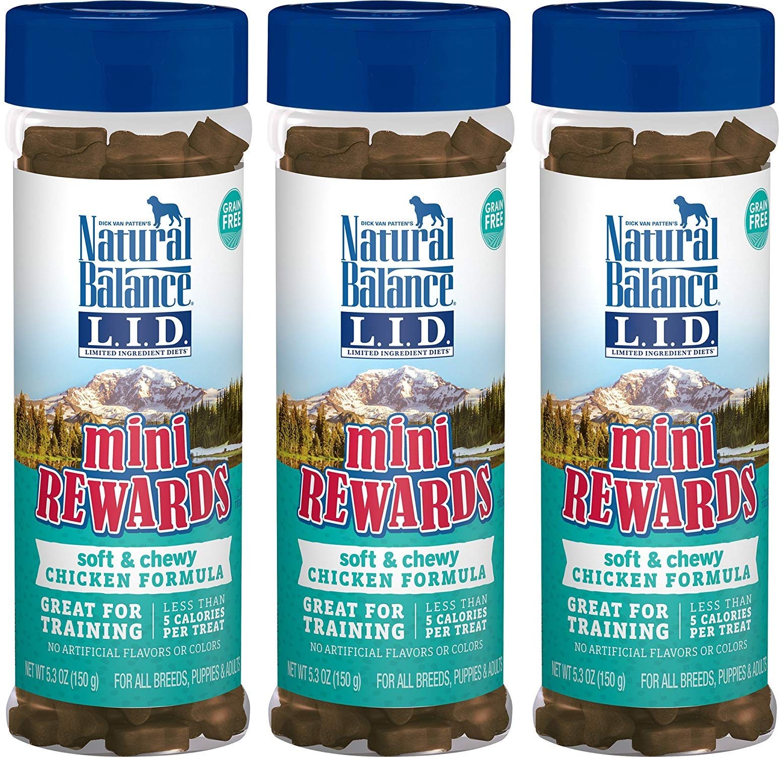 Natural Balance Mini Rewards chicken soft-chewy dog treats ideal for training rewards and gentle on sensitive pups