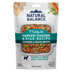 Natural Balance Platefulls Homestyle dog food in a bowl, great as a meal option for picky eaters.