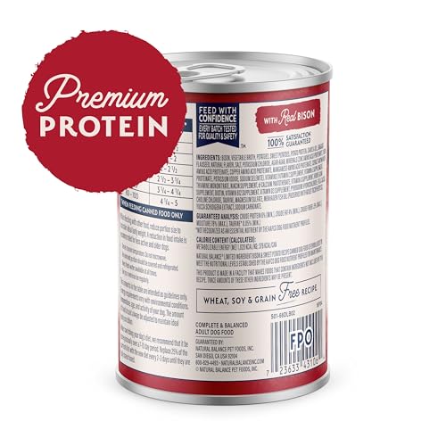 Natural Balance Reserve ingredients closeup highlights bison and sweet potato as simple protein sources.