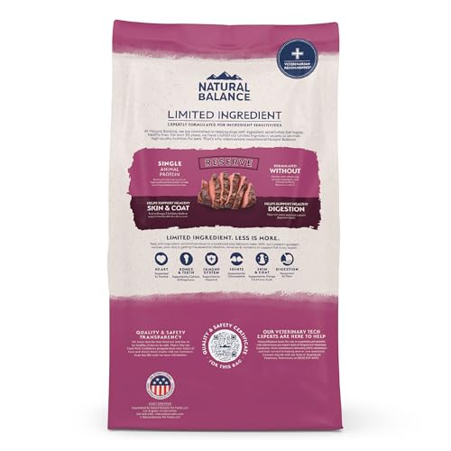 Natural Balance Reserve grain-free formula close-up with venison and sweet potato