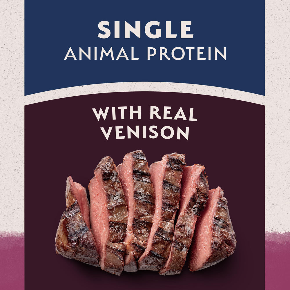 Natural Balance Reserve venison meal image emphasizes simple ingredient principles