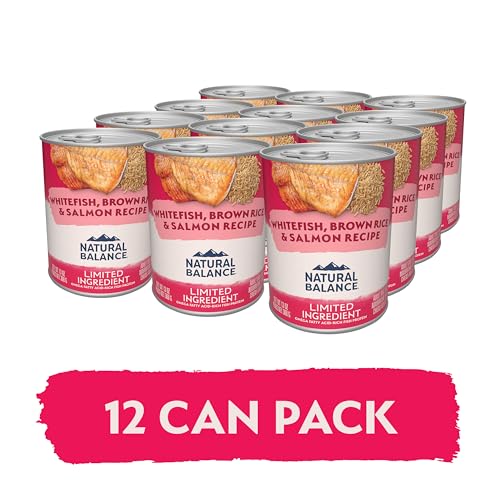 Natural Balance whitefish-salmon-dog-food-bowl highlights flavorful, lean-muscle supporting meals